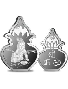 Omkar Mint Kalash Laddu Gopal  Silver Coin Of 10 Grams in 999 Purity Fineness