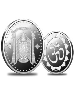 Omkar Mint Oval Balaji Silver Coin Of 10 Grams in 999 Purity Fineness