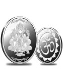 Omkar Mint Oval Ganesh Silver Coin Of 10 Grams in 999 Purity Fineness
