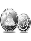 Omkar Mint Oval Shivji Silver Coin Of 10 Grams in 999 Purity Fineness