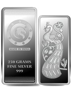Peacock Silver Bar of 250 Grams in 999 Purity Fineness