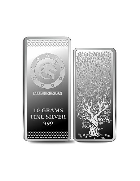 Omkar Mint Kalpataru Silver Bar Of 10 Grams in 999 Purity Fineness