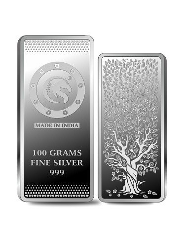 Omkar Mint Kalpataru Silver Bar Of 100 Grams in 999 Purity Fineness