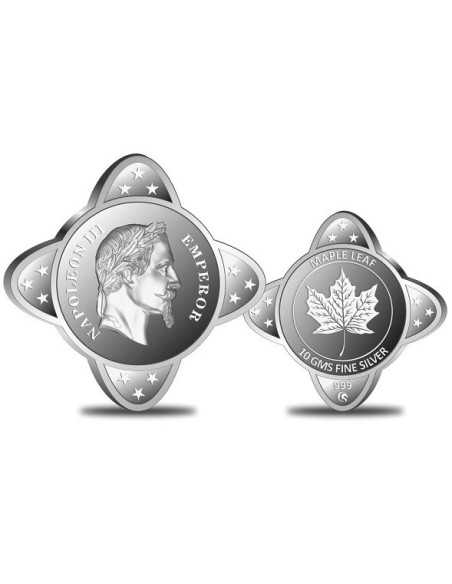 Omkar Mint Royal Star Napoleon Silver Coin Of 10 Grams in 999 Purity Fineness