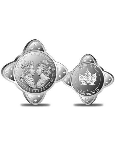 Omkar Mint Royal Star King & Queen Silver Coin Of 10 Grams in 999 Purity Fineness