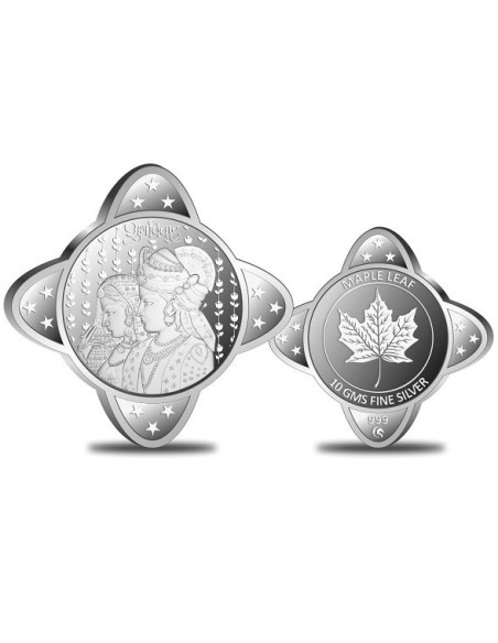 Omkar Mint Royal Star Shubh Vivah Silver Coin Of 10 Grams in 999 Purity Fineness