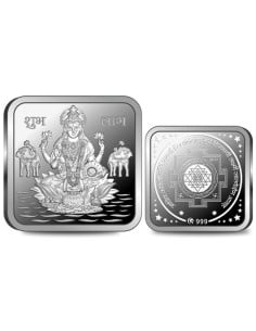 Omkar Mint Square Lakshmi Silver Coin Of 10 Grams in 999 Purity Fineness