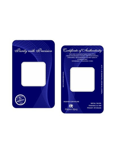 Omkar Mint Square Radha Krishna Silver Coin Of 10 Grams in 999 Purity Fineness