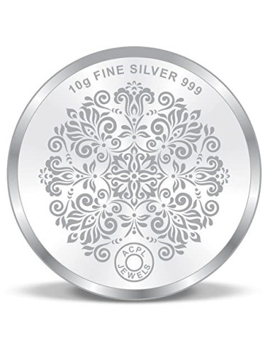 ACPL Color Ashtalakshmi BIS Hallmarked Silver Coin Of 10 Gram in 999 Purity / Fineness