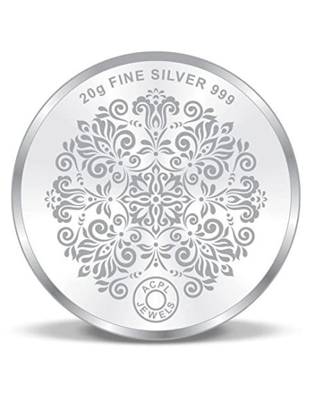 ACPL Color Ashtalakshmi BIS Hallmarked Silver Coin Of 20 Gram in 999 Purity / Fineness