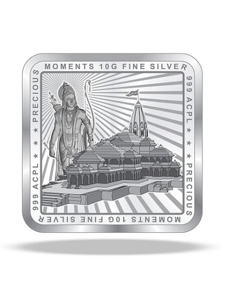 ACPL Color Ram Darbar BIS Hallmarked Silver Coin Of 10 Gram in 999 Purity / Fineness