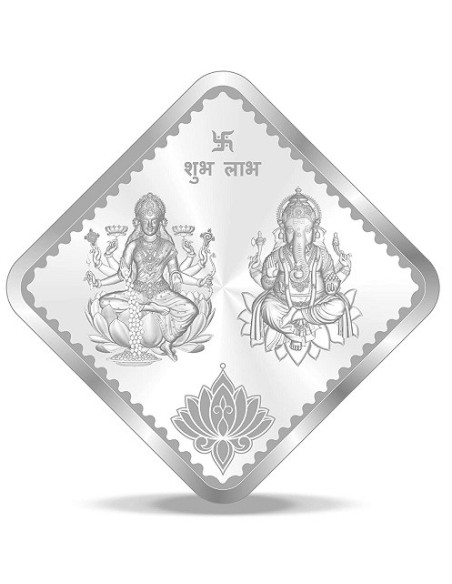 ACPL BIS Hallmarked Diamond Shape Om DesignSilver Coin Of 10 Gram in 999 Purity / Fineness