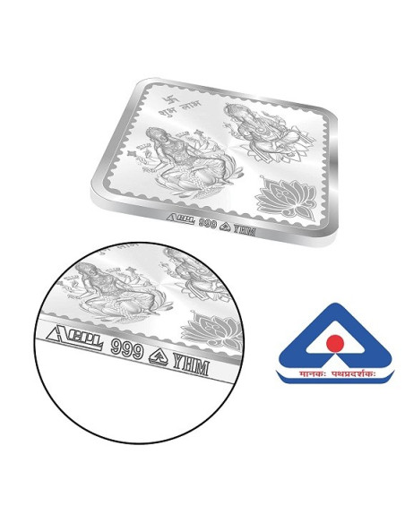 ACPL BIS Hallmarked Diamond Shape Om DesignSilver Coin Of 10 Gram in 999 Purity / Fineness