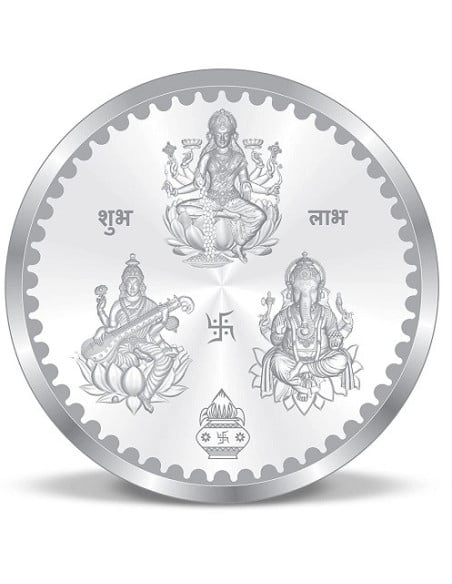 ACPL BIS Hallmarked Trimurti Silver Coin Of 10 Gram in 999 Purity / Fineness