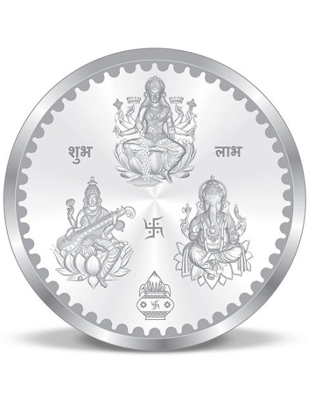 ACPL BIS Hallmarked Trimurti Silver Coin Of 10 Gram in 999 Purity / Fineness