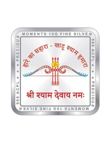 ACPL Color Khatu Shyam Ji BIS Hallmarked Silver Coin Of 10 Gram in 999 Purity / Fineness
