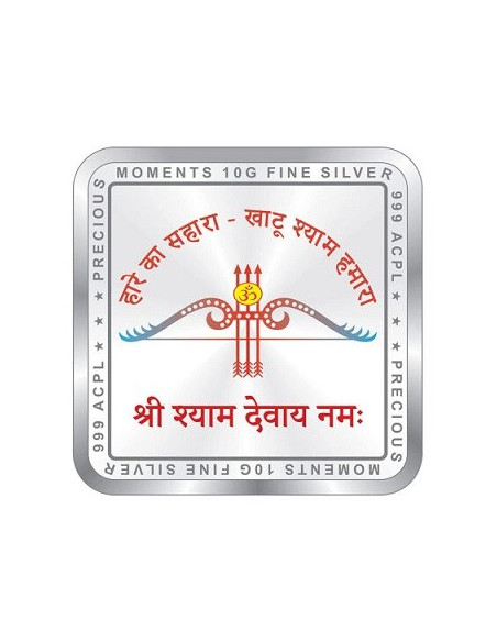 ACPL Color Khatu Shyam Ji BIS Hallmarked Silver Coin Of 10 Gram in 999 Purity / Fineness