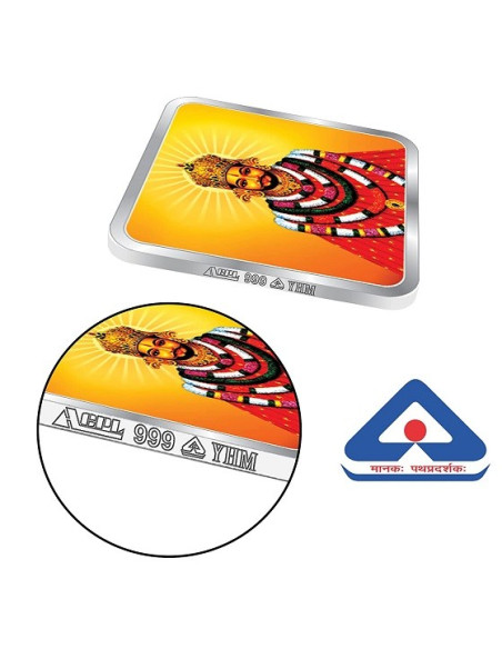 ACPL Color Khatu Shyam Ji BIS Hallmarked Silver Coin Of 10 Gram in 999 Purity / Fineness