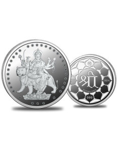 Omkar Mint Durga Silver Coin of 50 Grams in 999 Purity Fineness