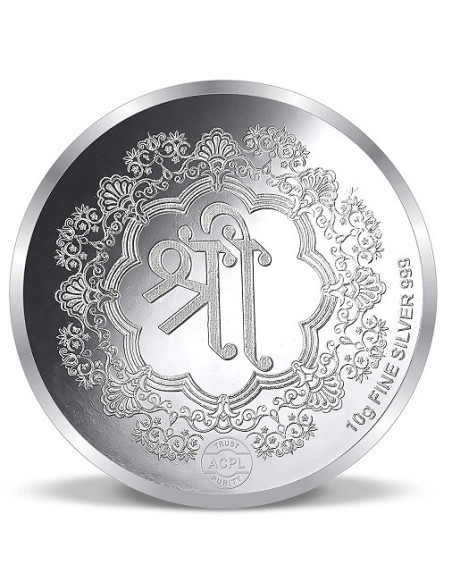 ACPL Ashtalakshmi BIS Hallmarked Silver Coin Of 10 Gram in 999 Purity / Fineness