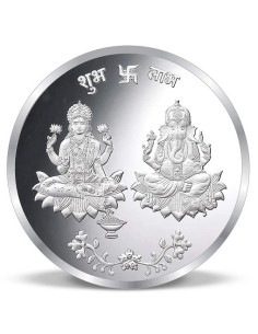 ACPL Color Lakshmi Ganesh BIS Hallmarked Silver Coin Of 10 Gram in 999 Purity / Fineness