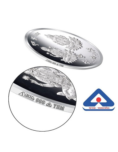 ACPL Color Lakshmi Ganesh BIS Hallmarked Silver Coin Of 10 Gram in 999 Purity / Fineness