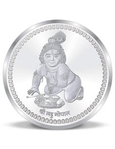 Precious Moments Krishna BIS Hallmarked Silver Coin Of 10 Gram in 999 Purity / Fineness by ACPL