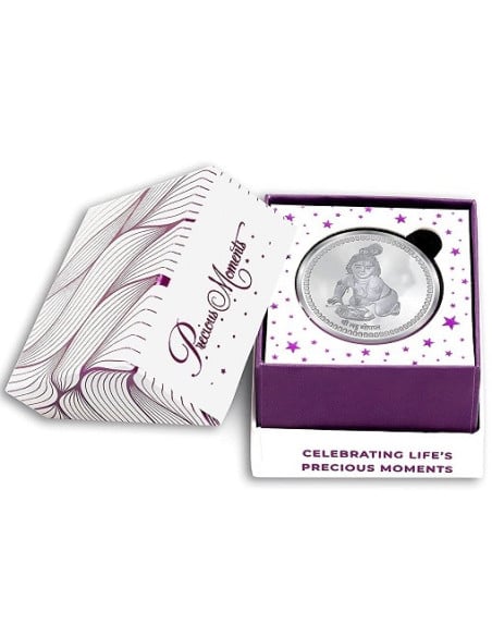 ACPL Krishna BIS Hallmarked Silver Coin Of 10 Gram in 999 Purity / Fineness