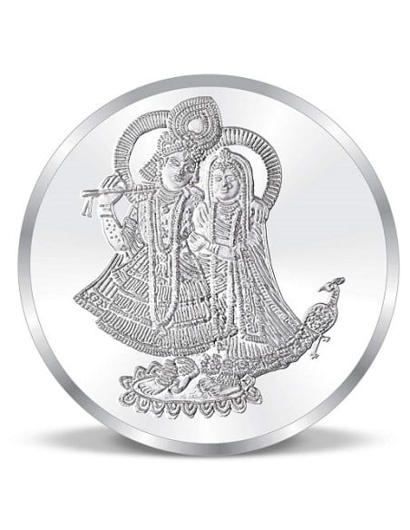 ACPL Radha Krishna BIS Hallmarked Silver Coin Of 10 Gram in 999 Purity / Fineness