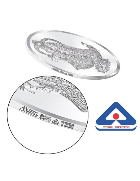 ACPL Radha Krishna BIS Hallmarked Silver Coin Of 10 Gram in 999 Purity / Fineness