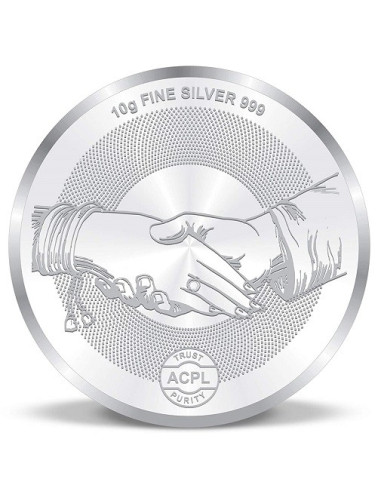 ACPL Color Congratulation BIS Hallmarked Silver Coin Of 10 Gram in 999 Purity / Fineness