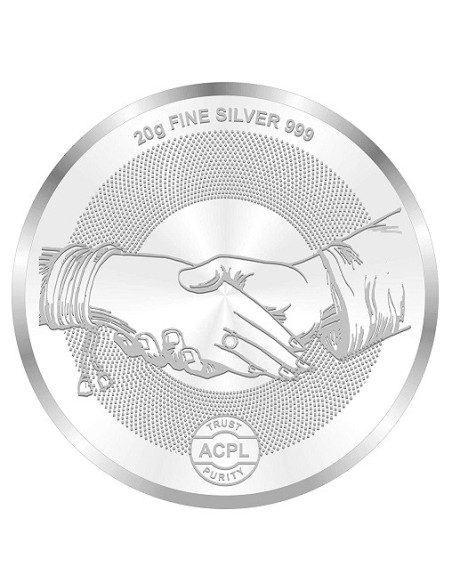 ACPL Color Congratulation BIS Hallmarked Silver Coin Of 20 Gram in 999 Purity / Fineness