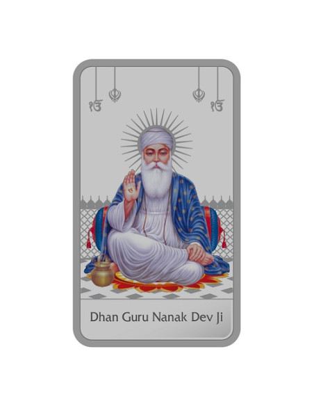 MMTC PAMP Silver Color Bar Gurunanak Dev Ji of 50 Gram in 999.9 Purity / Fineness