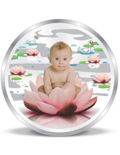 ACPL Color New Born Baby BIS Hallmarked Silver Coin Of 10 Gram in 999 Purity / Fineness