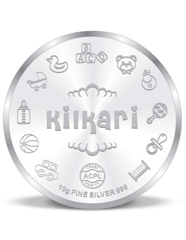 ACPL Color New Born Baby BIS Hallmarked Silver Coin Of 10 Gram in 999 Purity / Fineness