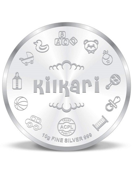 ACPL Color New Born Baby BIS Hallmarked Silver Coin Of 10 Gram in 999 Purity / Fineness