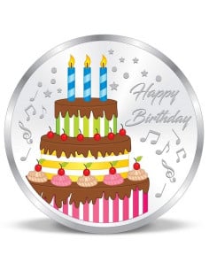 ACPL Color Happy Birthday BIS Hallmarked Silver Coin Of 10 Gram in 999 Purity / Fineness