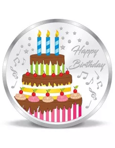 ACPL Color Happy Birthday BIS Hallmarked Silver Coin Of 10 Gram in 999 Purity / Fineness