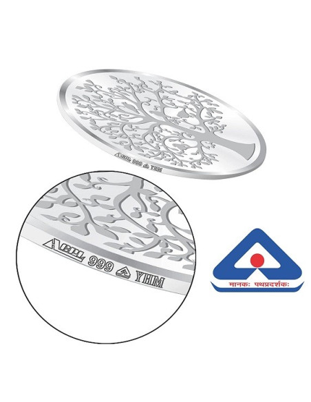 ACPL Banyan Tree BIS Hallmarked Silver Coin Of 10 Gram in 999 Purity / Fineness