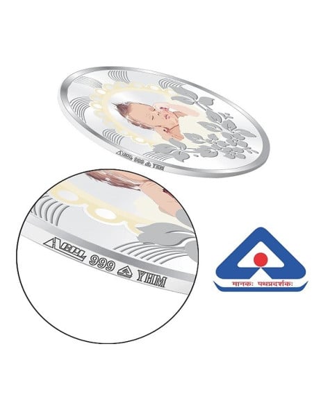 ACPL Color New Born Baby BIS Hallmarked Silver Coin Of 20 Gram in 999 Purity / Fineness