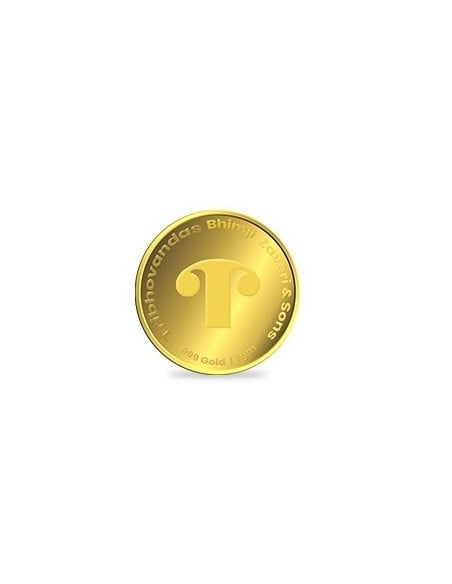Tribhovandas Bhimji Zaveri & Sons Gold Coin Of 1 Gram 24Kt Gold 999 Purity Fineness