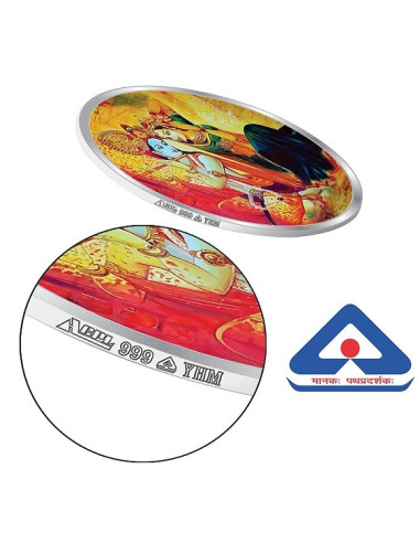 ACPL Color Radha Krishna BIS Hallmarked Silver Coin Of 10 Gram in 999 Purity / Fineness