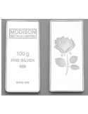 Modison Silver Bar of 100 Grams in 999 Purity /Fineness in Capsule