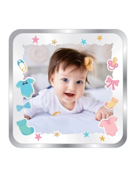 ACPL Personalised BIS Hallmarked New Born Baby Girl Silver Square Coin Of 20 Gram in 999 Purity / Fineness