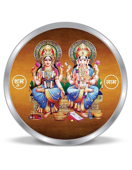 ACPL Personalised BIS Hallmarked Laxmi Ganesh Religious Silver Coin Of 10 Gram in 999 Purity / Fineness