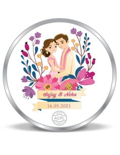 ACPL Personalised BIS Hallmarked Mr & Mrs  Silver Coin Of 20 Gram in 999 Purity / Fineness