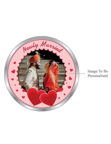ACPL Personalised BIS Hallmarked Newly Married Silver Coin Of 10 Gram in 999 Purity / Fineness