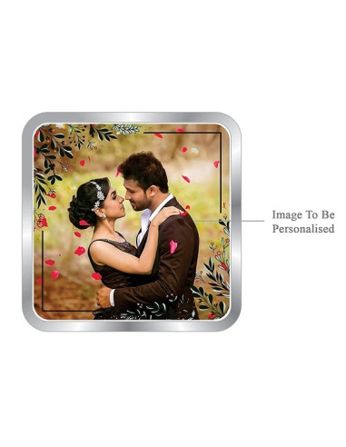 ACPL Personalised BIS Hallmarked Newly Married Silver Square Coin Of 10 Gram in 999 Purity / Fineness