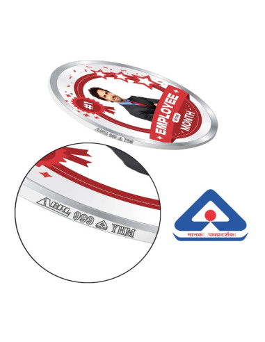 ACPL Personalised BIS Hallmarked Employee of the Month Silver Coin Of 10 Gram in 999 Purity / Fineness