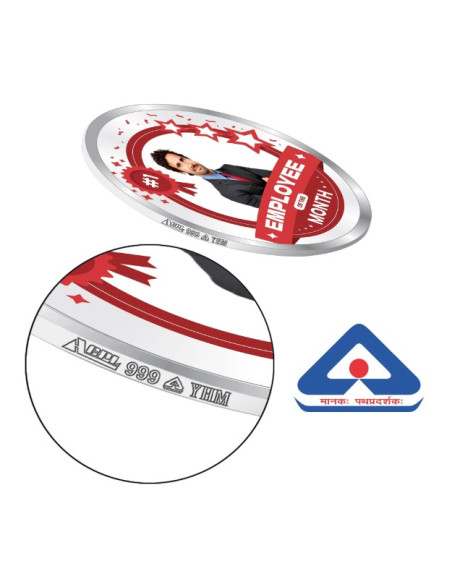 ACPL Personalised BIS Hallmarked Employee of the Month Silver Coin Of 10 Gram in 999 Purity / Fineness